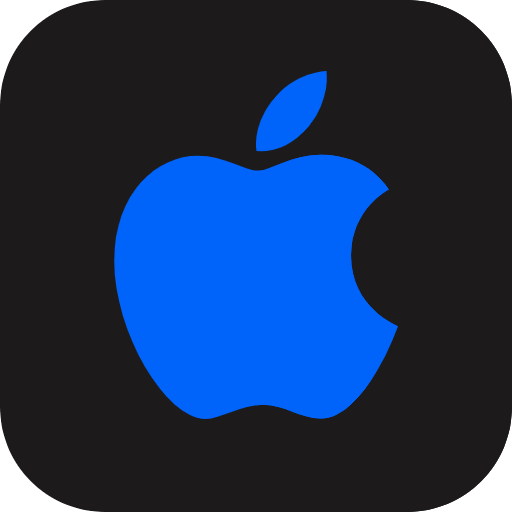 Ícone do Mac OS azul escuro com fundo preto